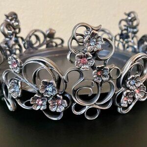 Vintage Partylite jeweled scroll work 3 wick candle holder